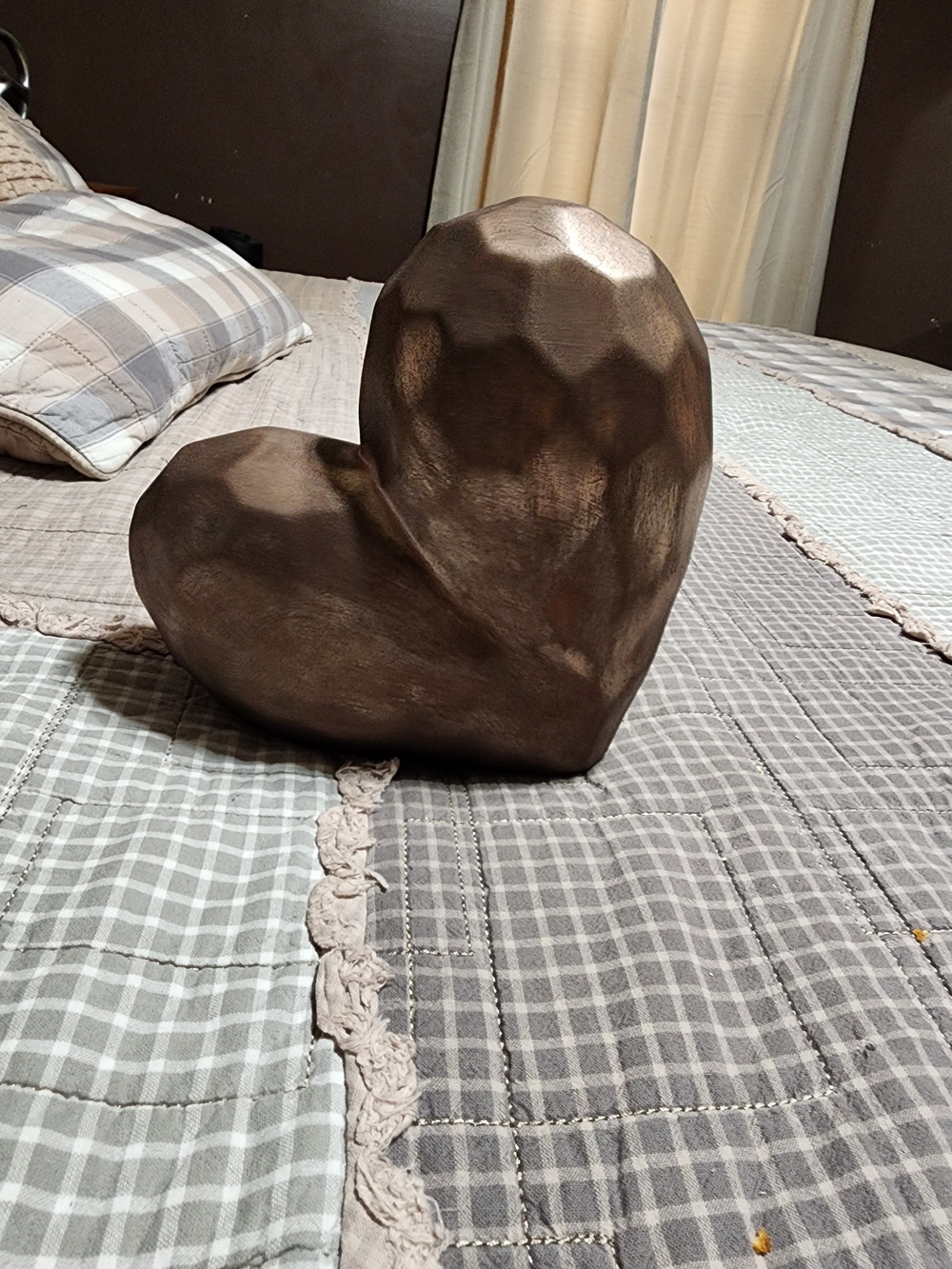 Bronze-Tone Decorative Heart Sculpture - Home Art Accent